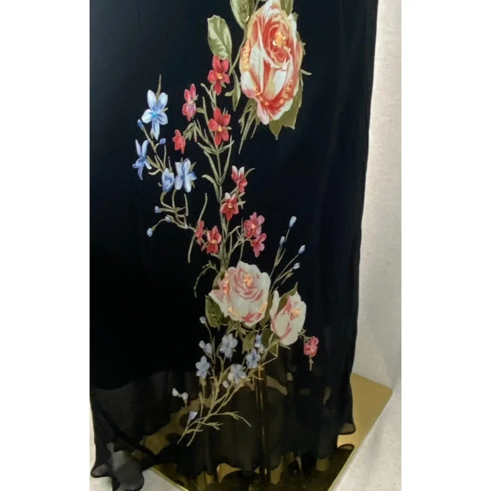 Vintage 90s Dressbarn Womens Beaded Maxi Dress Size L Whisigoth Fairy Grunge Y2K - Picture 4 of 13